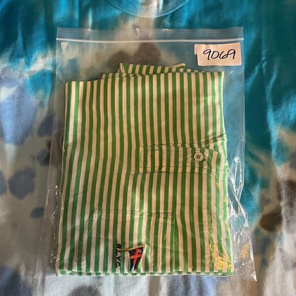 Polo Ralph Lauren Shirt Mens Extra Large Green Yachting Club Striped Pocket - Picture 14 of 14